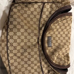 GUCCI  Monogram Natural Pigskin Large Diaper Bag